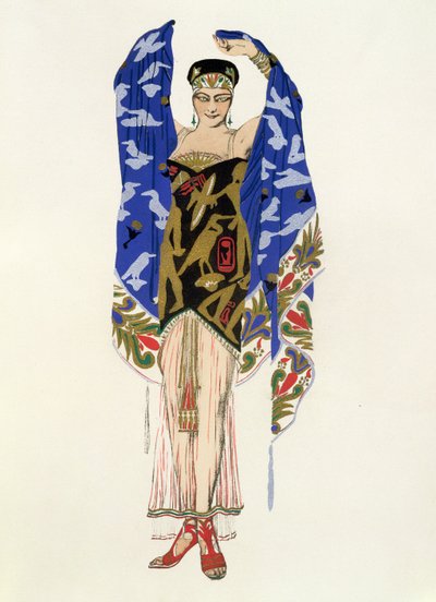 Kostuumontwerp voor een dansmeisje door Leon Bakst